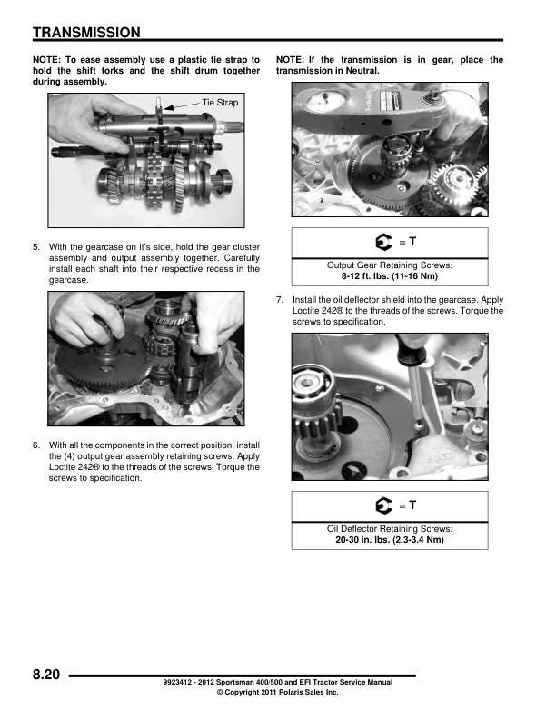 Polaris Sportsman 400 ATV Service Manual sample page from the repair manual