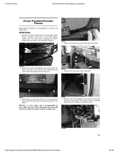 Arctic Cat Prowler Pro UTV Service Manual sample page with technical illustrations