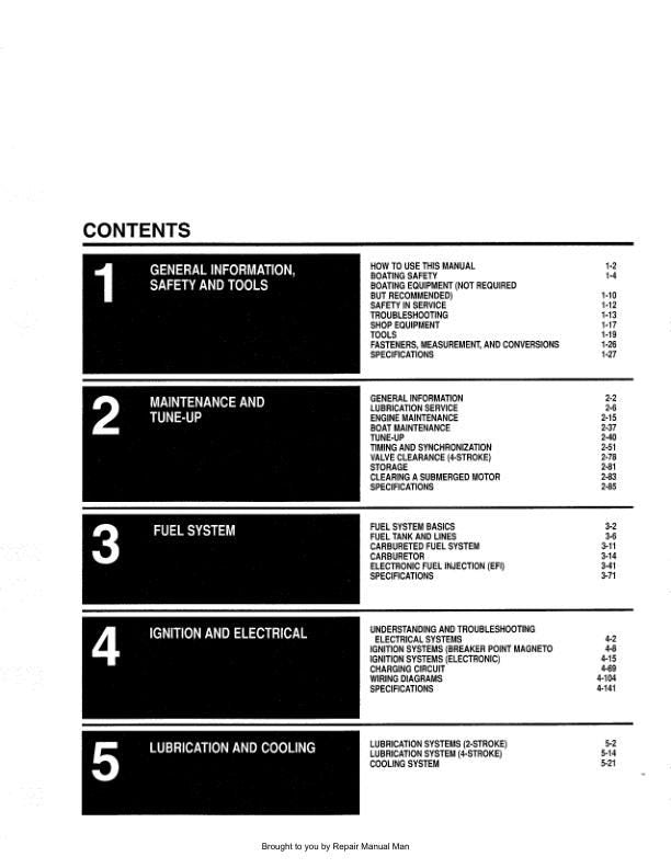 Johnson Evinrude 1.25 - 70 HP Outboard Service Manual factory service manual title page