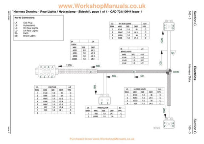 JCB 3CX 4CX 214e 214 215 217 Backhoe Loader Service Manual sample page with diagrams and specifications