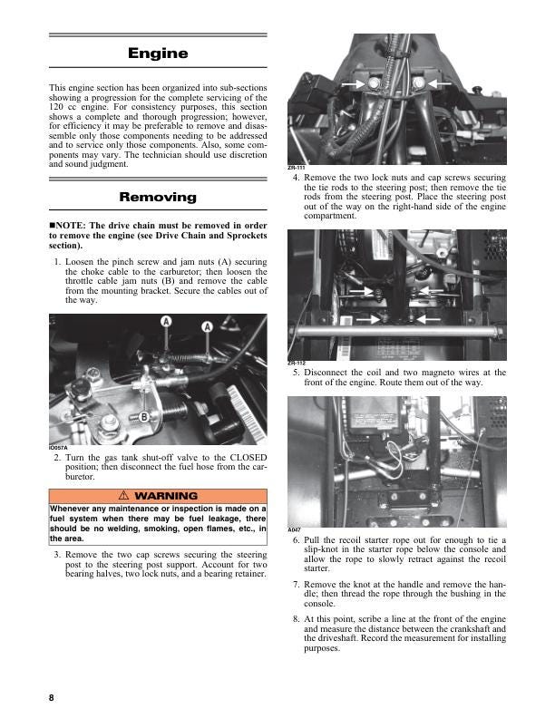Arctic Cat ZR 120 Kitty Cat Snowmobile Service Manual sample page from service manual