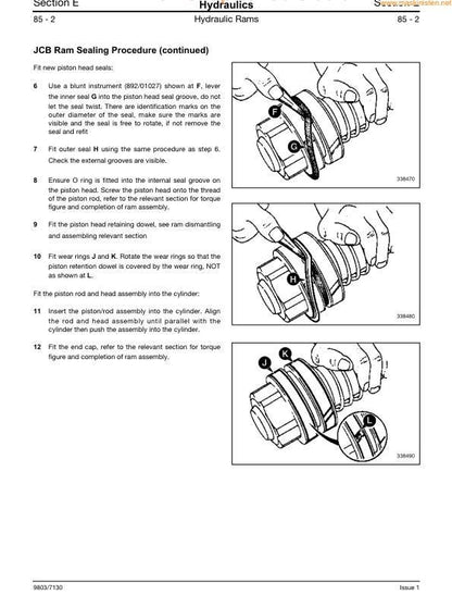 JCB 2CX Backhoe Loader Service Manual sample page from the repair manual