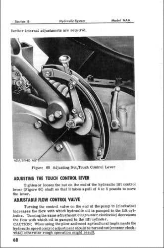 Ford NAA 600 800 2000 4000 Tractor Service Manual sample page with diagrams and specifications