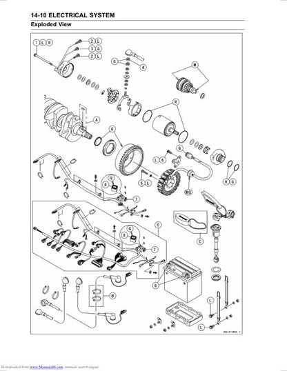 Kawasaki JetSki STX-15F Service Manual sample page showing schematics and diagrams