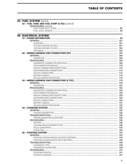 Skidoo MXZ Snowmobile Service Manual sample page with diagrams and specifications