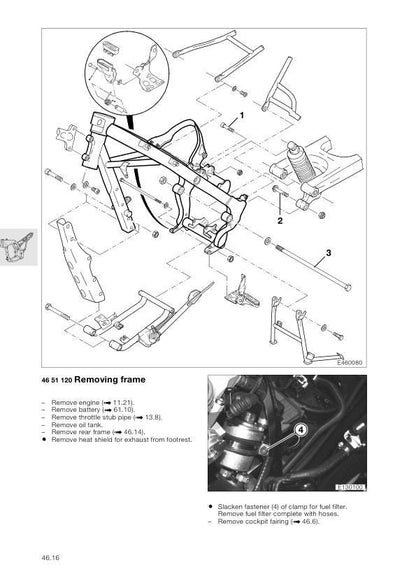 BMW F 650 GS Dakar Motorcycle Service Manual sample page with service data and tables