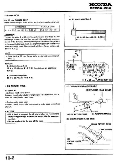 Honda BF25D BF30D Outboard Service Manual sample page from service manual