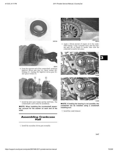 Arctic Cat Prowler HDX UTV Service Manual table of contents