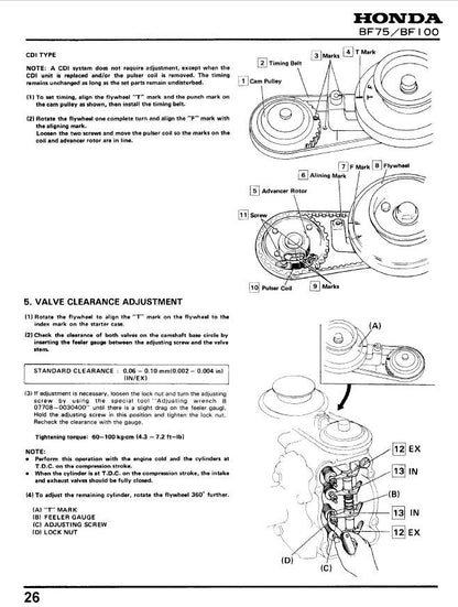 Honda BF8A Outboard Service Manual sample page from service manual