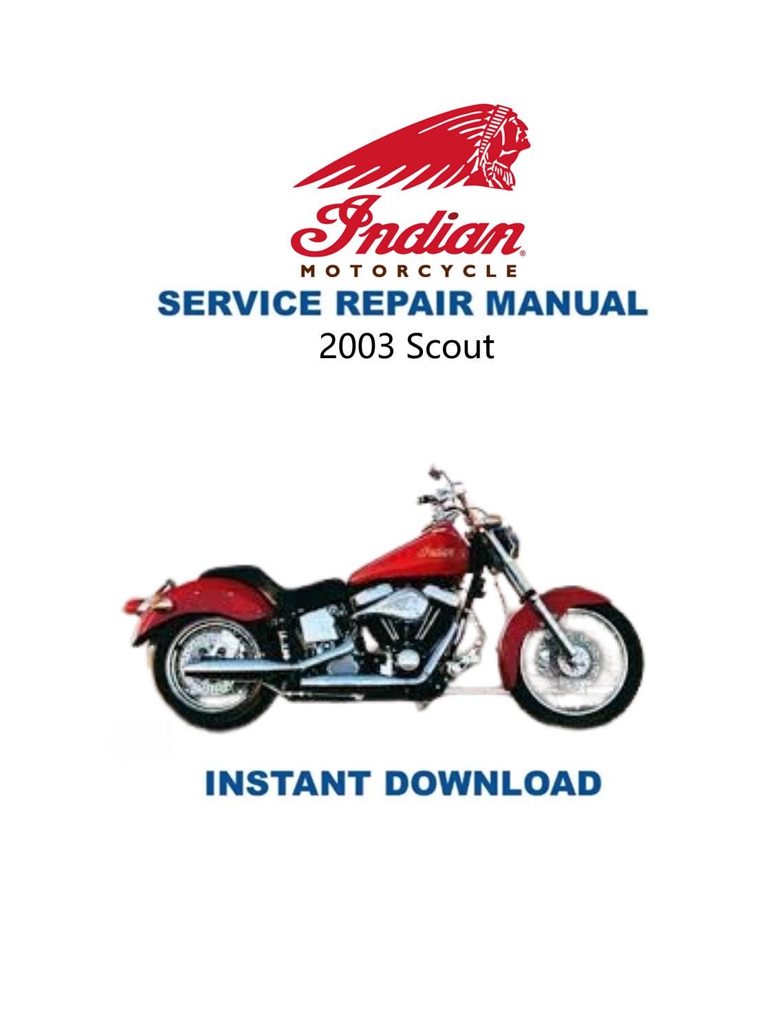 Indian Scout Centennial Springfield Deluxe Motorcycle Service Manual 1999-2003 - Service Manual PDF Instant Download