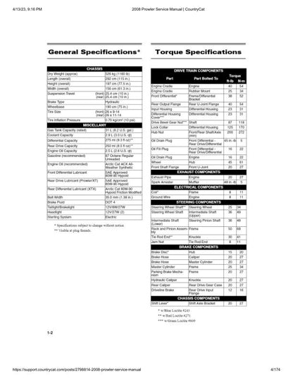 Arctic Cat Prowler XT XTX UTV Service Manual sample page with technical illustrations