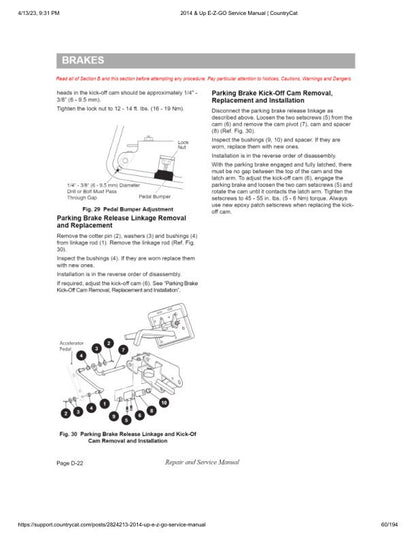 EZGO TXT Electric Golf Cart Service Manual sample page from the repair manual