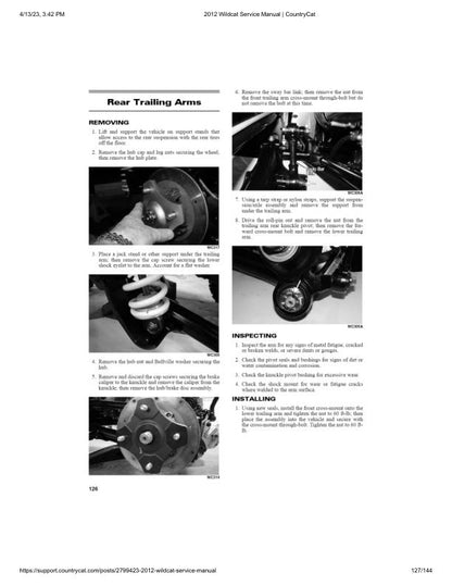 Arctic Cat Wildcat 1000 UTV Service Manual sample page from the repair manual