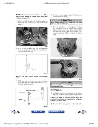 Arctic Cat  Panther Firecat Bearcat Z M Snowmobile Service Manual sample page with technical illustrations