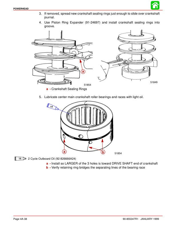 Mercury Optimax 115 135 150 175 Outboard Service Manual sample page with service data and tables