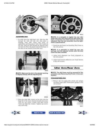 Arctic Cat  Panther Firecat Bearcat Z M Snowmobile Service Manual sample page with service data and tables