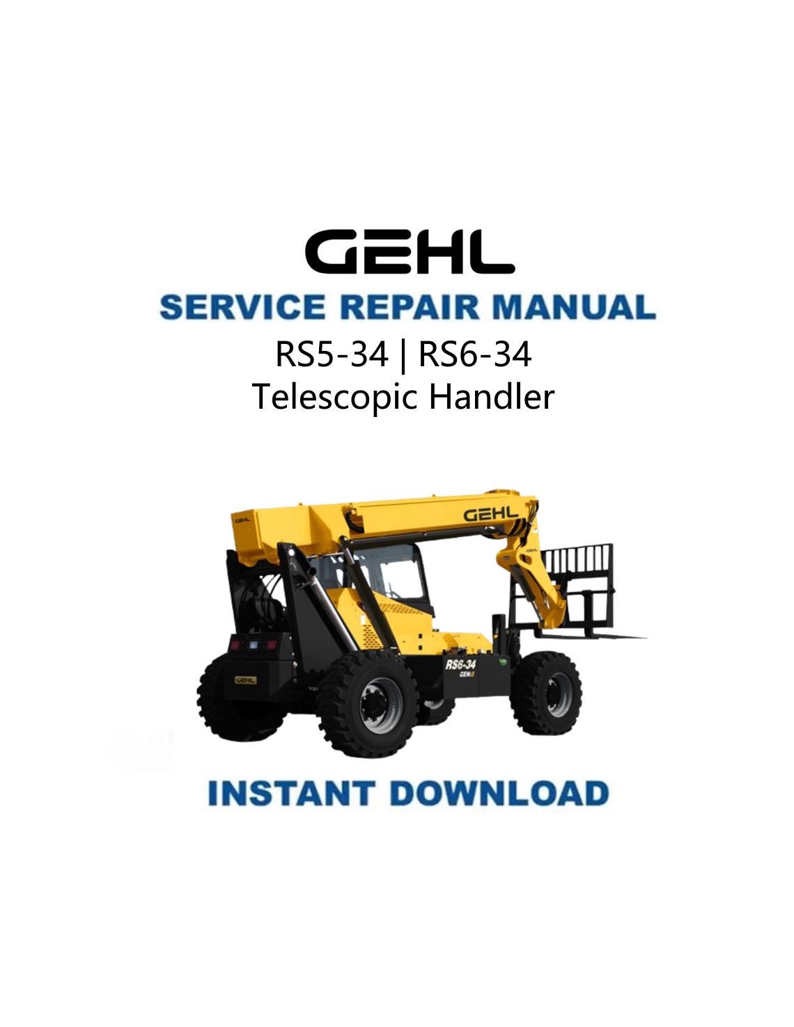 GEHL RS5 RS6 Telehandler Service Manual - Service Manual PDF Instant Download