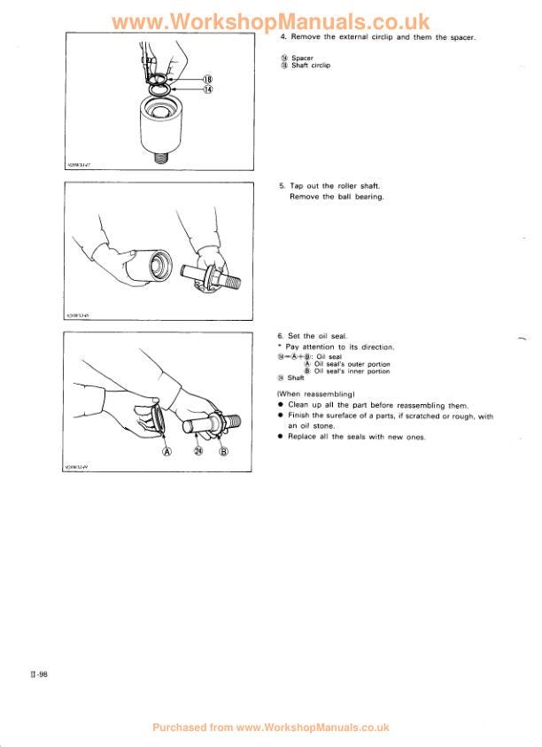 Kubota KH 36 41 51 61 66 91 101 151 Excavator Service Manual sample page with technical illustrations