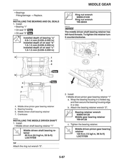 Yamaha Grizzly Hunter SE XT-R 700 ATV Service Manual sample page with diagrams and specifications