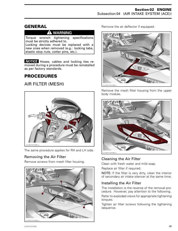 Skidoo Expedition 600 850 900 Snowmobile Service Manual sample page with technical illustrations
