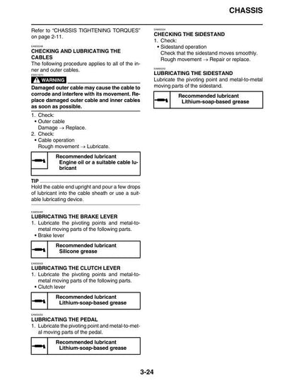 Yamaha YZ 125 XN Motorcycle Service Manual sample page from service manual