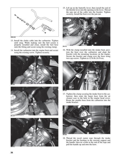 Arctic Cat ZR 200 Snowmobile Service Manual sample page showing repair procedures