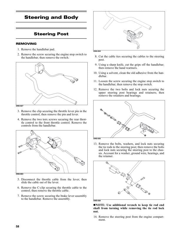Skidoo MXZ200 Snowmobile Service Manual sample page from the repair manual