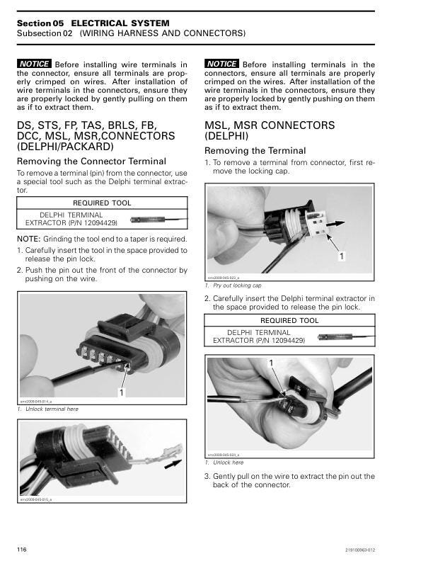 Sea-Doo GTX RXT Wake Pro Fish Pro Service Manual sample page from the repair manual
