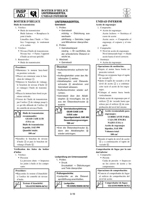 Yamaha F4 F4A Outboard Service Manual sample page from service manual