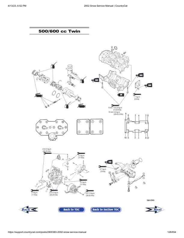 Arctic Cat ZR ZL Mountain Cat Panther Pantera Snowmobile Service sample page with diagrams and specifications
