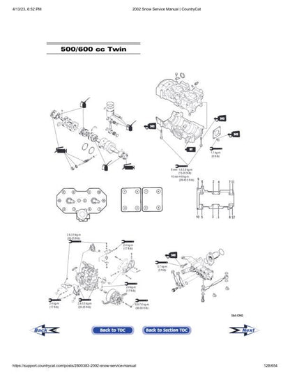Arctic Cat ZR ZL Mountain Cat Panther Pantera Snowmobile Service sample page with diagrams and specifications