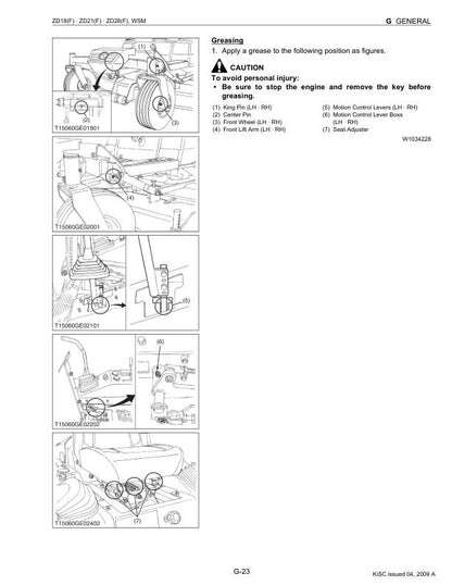 Kubota ZD18 ZD21 ZD25 ZD28 Zero Turn Mower Service Manual sample page from service manual