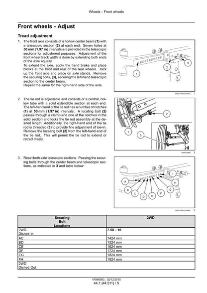 New Holland Workmaster 50 60 70 Tractor Service Manual sample page from the repair manual