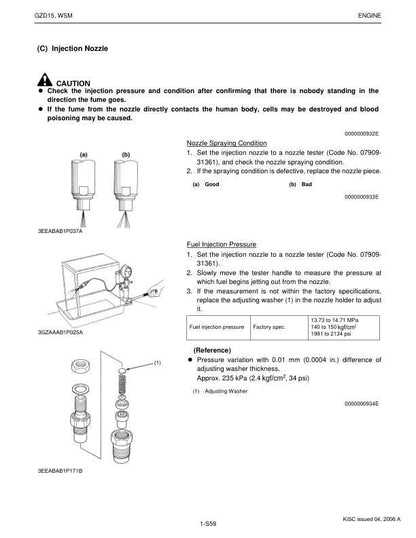 Kubota GZD 15 Mower Service Manual sample page showing schematics and diagrams