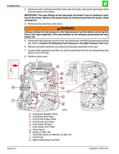 Mercury Mariner 40 45 50 Bigfoot Outboard Service Manual sample page with diagrams and specifications