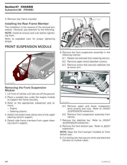 Skidoo Backcountry 600 850 Snowmobile Service Manual sample page from the repair manual