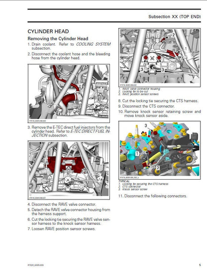 Skidoo SKANDIC EXPEDITION 600 900 ACE Snowmobile Service Manual sample page showing repair procedures