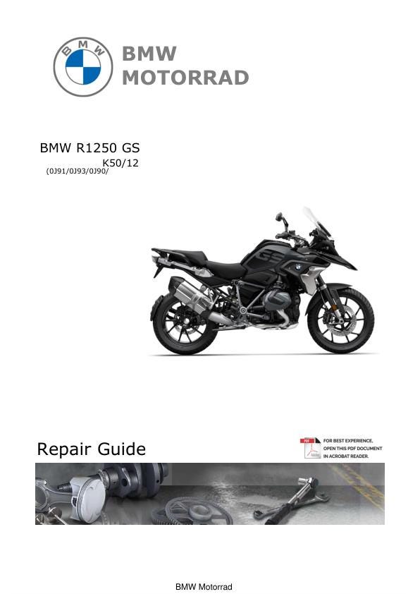 BMW R1250 GS K50 /12 Motorcycle Service Manual factory service manual title page