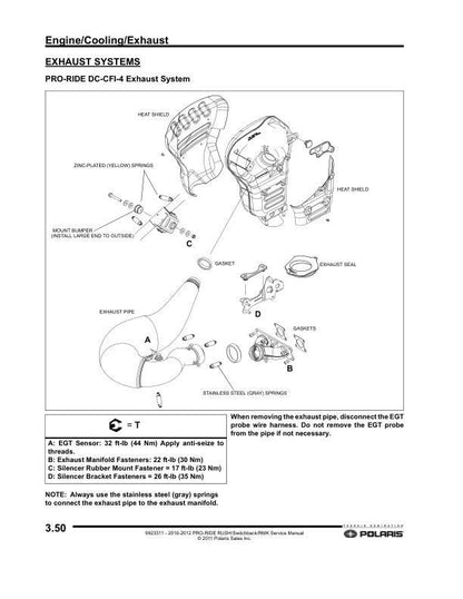 Polaris RUSH 600 800 Snowmobile Service Manual sample page from service manual