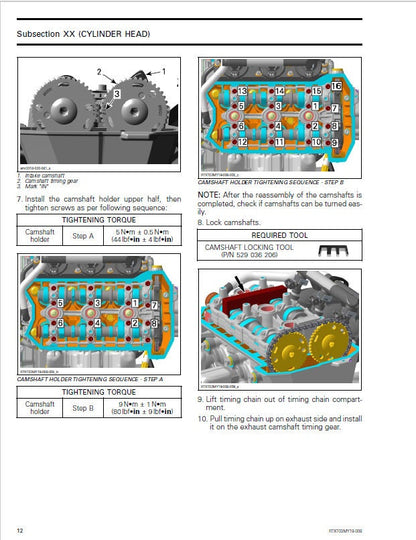 Skidoo REV 850 Gen4 ETEC Snowmobile Service Manual sample page showing repair procedures