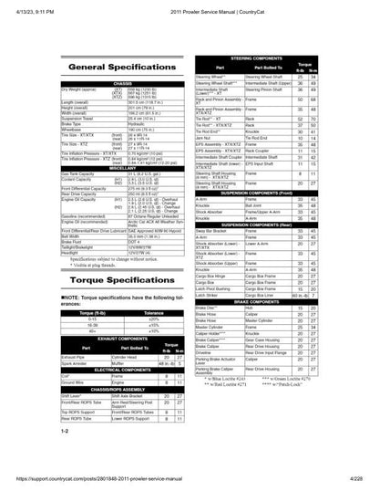 Arctic Cat Prowler HDX UTV Service Manual sample page with technical illustrations