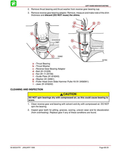 Mercury Optimax 135 150 Outboard Service Manual sample page showing schematics and diagrams