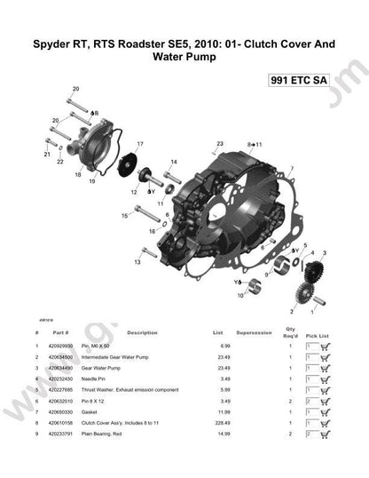 Can Am Spyder RT RTS Service Manual sample page with service data and tables