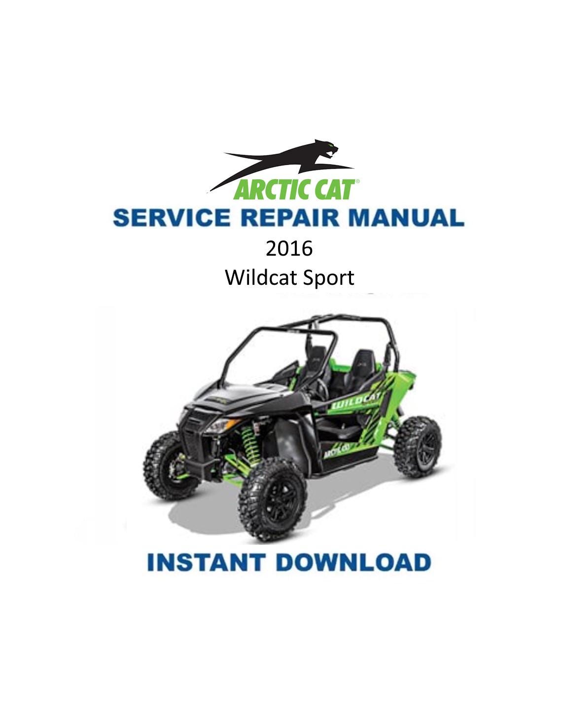 Arctic Cat Wildcat Sport 700 UTV Service Manual 2016-2019 - Service Manual PDF Instant Download