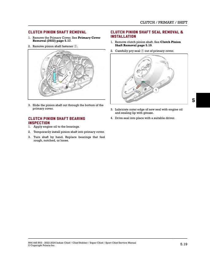 Indian Chief sample page with diagrams and specifications