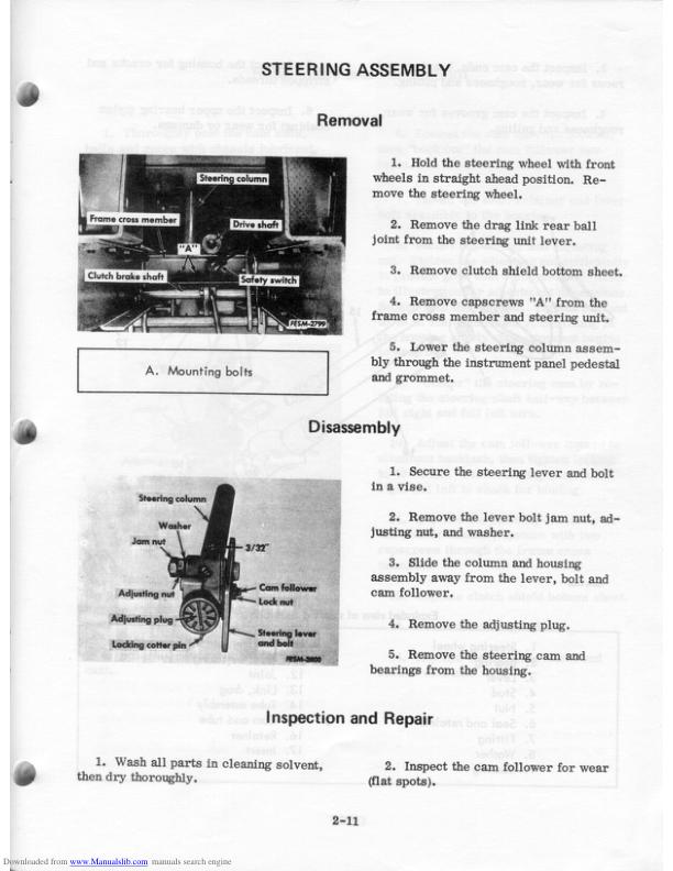 Cub Cadet 86-1650 Tractor Service Manual sample page showing repair procedures