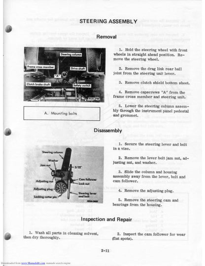 Cub Cadet 86-1650 Tractor Service Manual sample page showing repair procedures