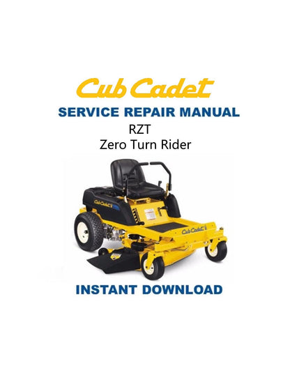Cub Cadet RZT  Zero Turn Mower Service Manual - Service Manual PDF Instant Download