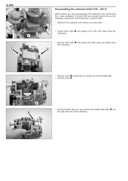 KTM 400 520 620 640 660 LC4 Engine Service Manual sample page with technical illustrations