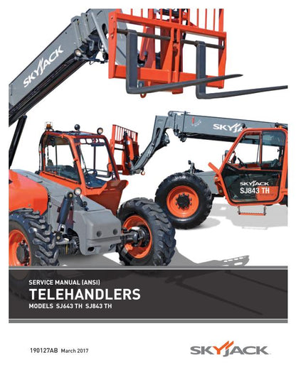 Skyjack SJ 643 843 Telehandler Telescopic Boom Service Manual factory service manual title page